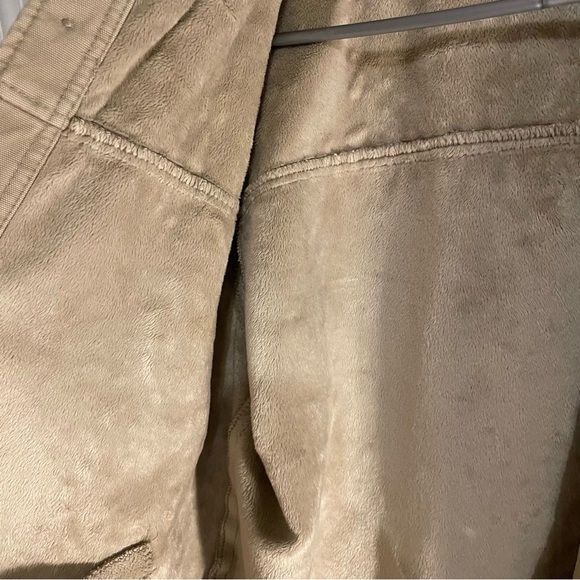 Men's Tan Jacket with faux-fur lining button up size large - Picture 5 of 8